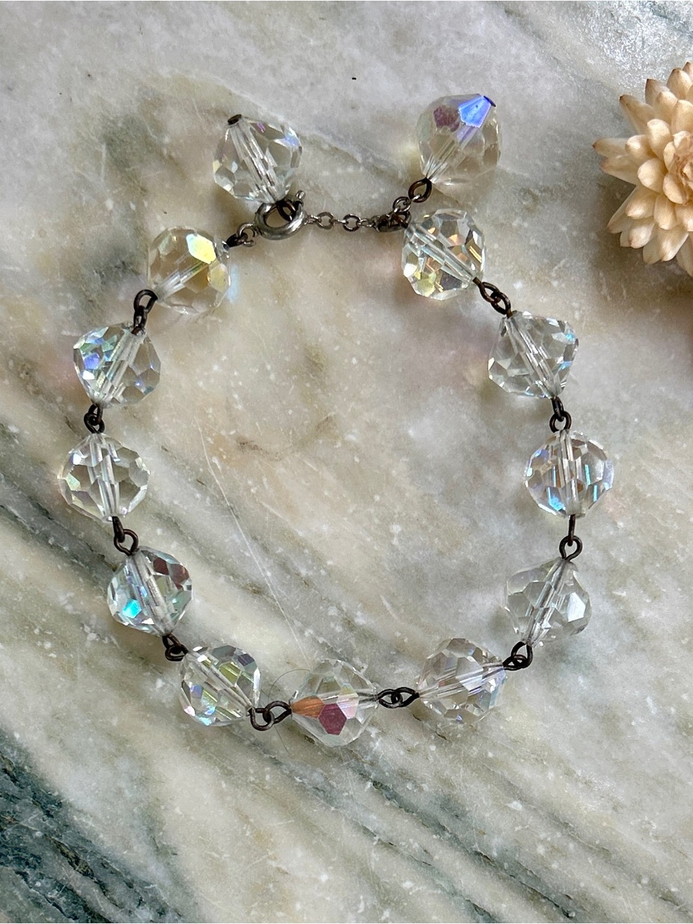 Vintage Aurora Borealis Crystal Bracelet